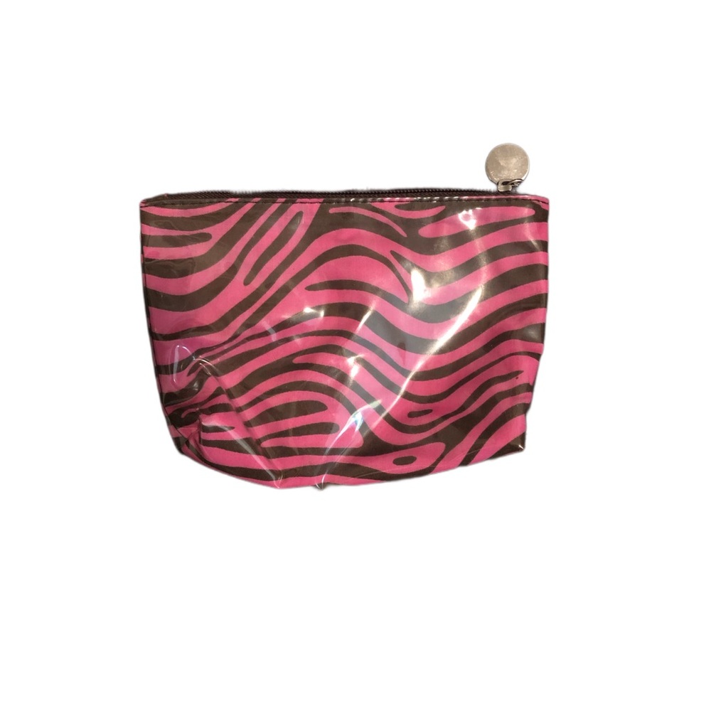 Pink zebra makeup bag